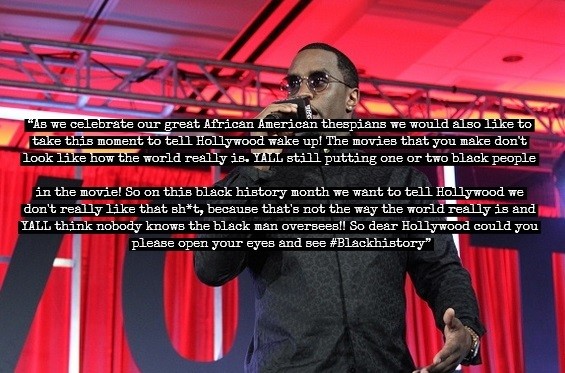 Diddy Slams Hollywood’s Problems With Diversity