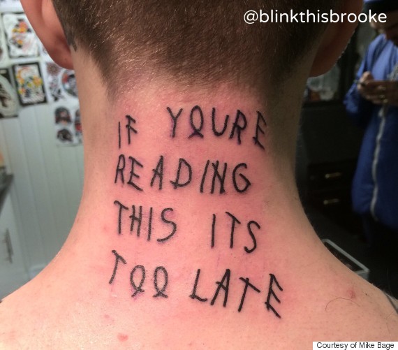 Some Guy Got Drake’s Mixtape Art Tattooed On His Neck Because YOLO