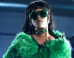 Rihanna Rocks 2015 iHeartRadio Music Awards In Versace Green Fur Coat & Thigh-High Boots