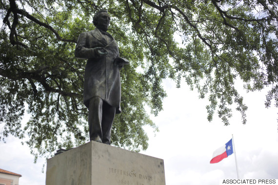 Texas Students Attack Statue Of Jefferson Davis, President Of The Confederacy
