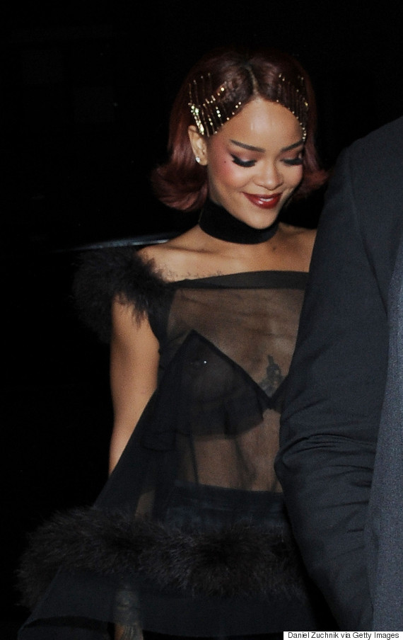 Rihanna Sheds Her Cloak For Sheer Top At Met Gala After-Party