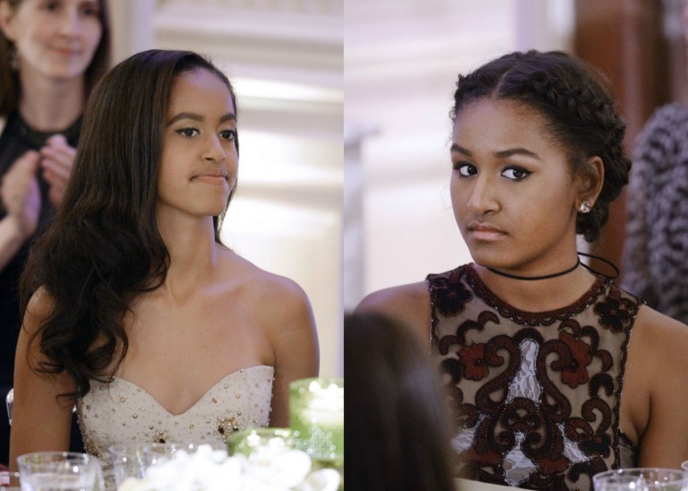 Haters Gon’ Hate: People Are Mad About Sasha And Malia Obama’s $20k State Dinner Dresses