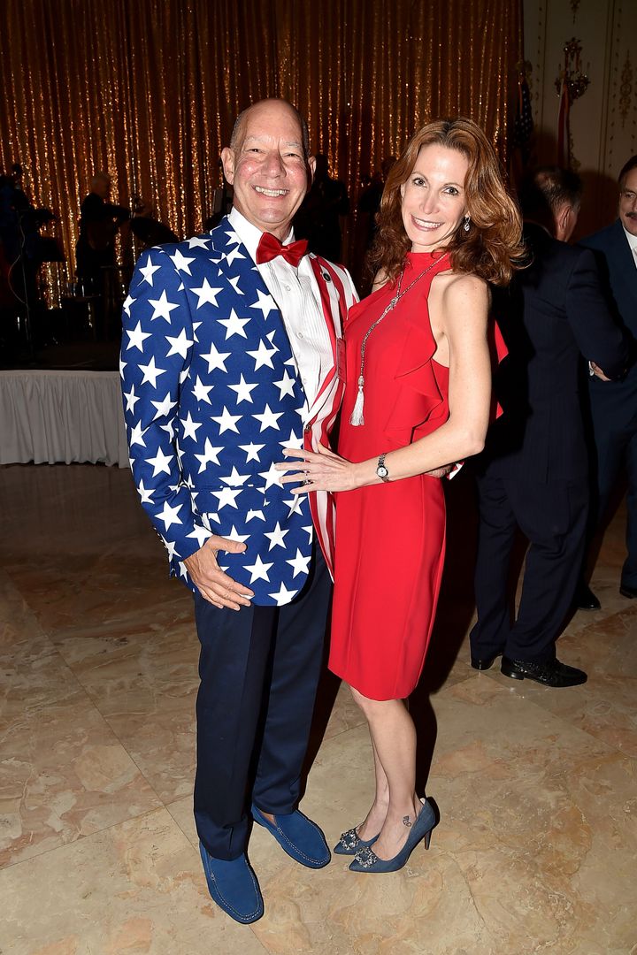 Steven Alembik and Dawn Silver attend President Trump's one-year anniversary celebration with over 800 guests at Trump's Mar-